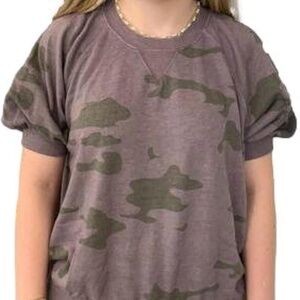 Sundry Camo Sweatshirt Purple & Green Sz 0